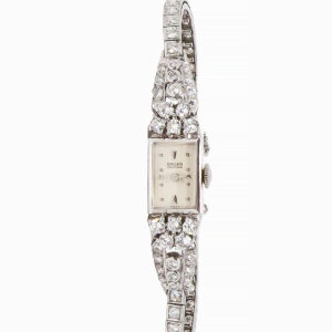 Gruen "Precision" 14k White Gold, Platinum & Diamond (~ 2.75ct) Ladies' Bracelet Watch c. 1950's