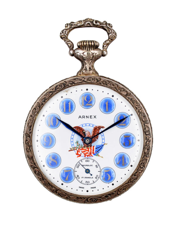 Arnex JFK & RFK Memorial Open Face Pocket Watch c. 1970s