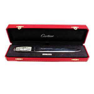 Cartier Platinum Plated Ltd Edition Knife Letter Opener with Watch. No. 1976/2000