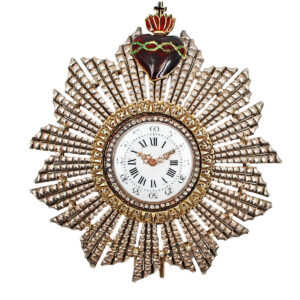 Charles Oudin "Palais-Royal 52" Religious French Pendant Watch 18k Rose Gold and Silver, c. 1900's