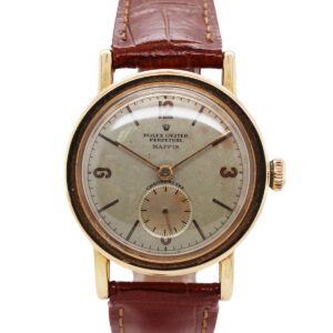 Rare Rolex 18k Pink Gold "Empire" (Ref 3716) Oyster Perpetual Wristwatch c. 1934 Retailed by Mappin