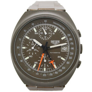 Heuer (Ref 510502) Olive Green Stainless Steel Auto-Date Chronograph Bracelet Watch c. 1980