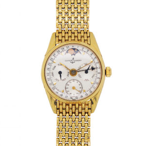 Ulysse Nardin (Ref 311-51) 18k Yellow Gold Triple Calendar & Moonphase Bracelet Watch c. 1950s