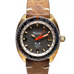 Lucien Piccard "GTO Seashark 600" (Ref 41730) Gold Fill Auto-Date World Time Wristwatch c. 1970s