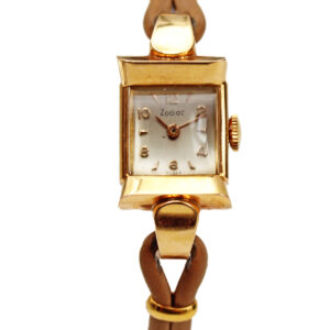 Zodiac 18k Yellow Gold Small Wristwatch w/ Original Tags