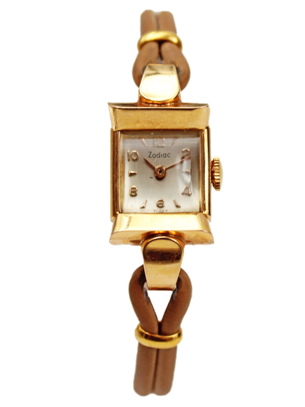 Zodiac 18k Yellow Gold Small Wristwatch w/ Original Tags