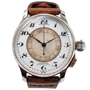 Longines-Wittnauer Weems Stainless Steel 47mm Second Setting Pilots Wristwatch with Extract c. 1945, Ref 4356