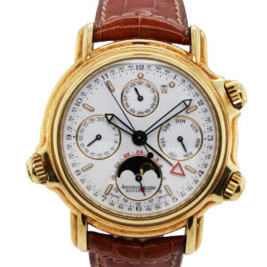 Jaeger LeCoultre "Grand Reveil" 18k Yellow Gold Perpetual Calendar Wristwatch w/ Moonphase, Alarm, 24 Hr & Leap Year Indication, Ref 180.1.99