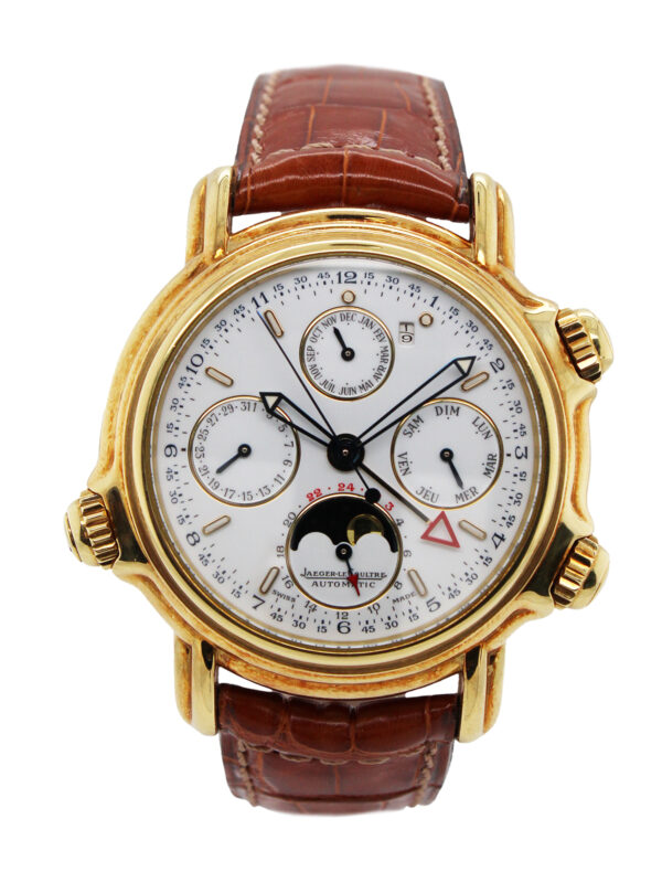 Jaeger LeCoultre "Grand Reveil" 18k Yellow Gold Perpetual Calendar Wristwatch w/ Moonphase, Alarm, 24 Hr & Leap Year Indication, Ref 180.1.99