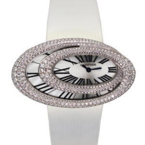 Cartier "Baignoire Hypnose" 18k White Gold & Diamond (~6.15ct) Wristwatch, Ref 3213