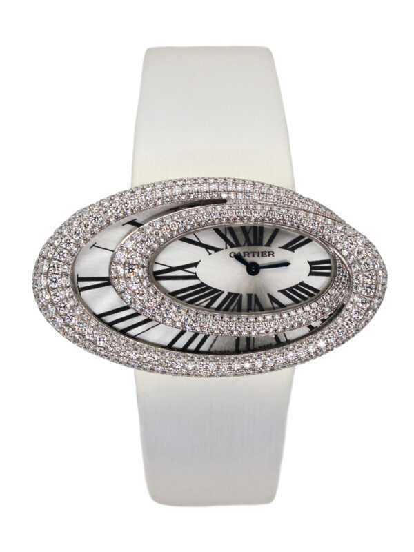 Cartier "Baignoire Hypnose" 18k White Gold & Diamond (~6.15ct) Wristwatch, Ref 3213