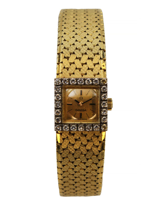 Omega 18k Yellow Gold & Diamond Ladies' Bracelet Watch c. 1969, Ref 8096