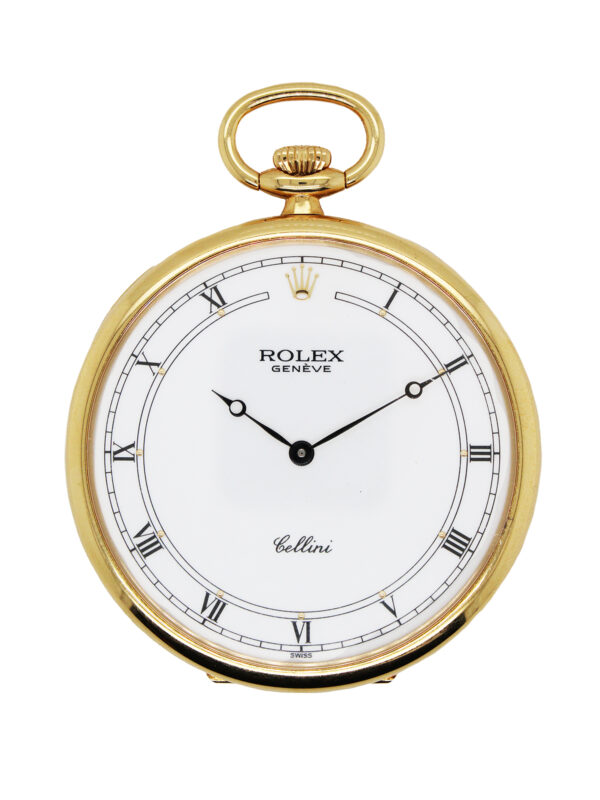 Rolex "Cellini" 18k Yellow Gold Open Face Pocket Watch c. 1990s, Ref 3761, 63.8g 48mm