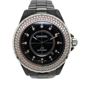 Chanel “J12” Black Ceramic, Stainless Steel, & Diamond 42mm Auto-Date Bracelet Watch c. 2010’s