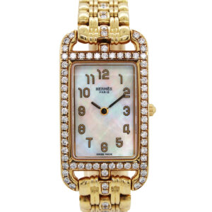 Hermes "Cape Cod Nantucket" 18k Yellow Gold & Diamond Ladies' Bracelet Watch c. 2000s, Ref NA1.289