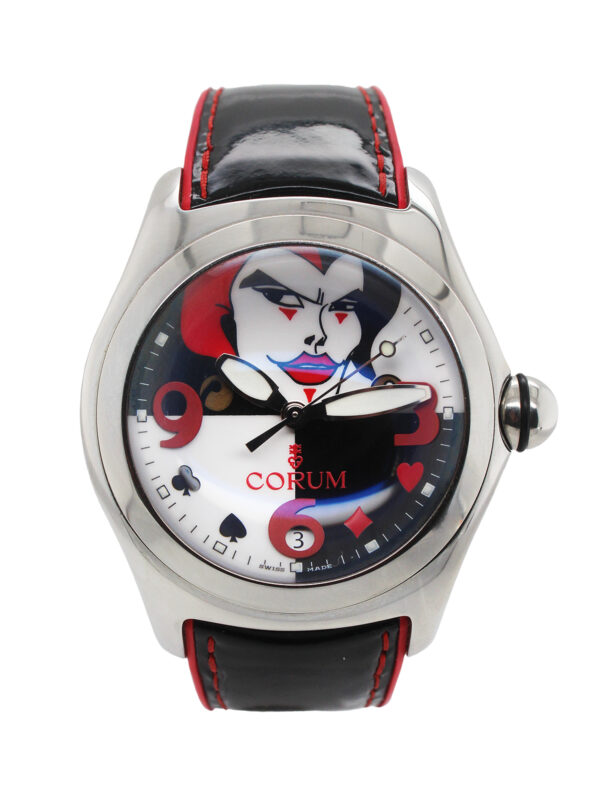 Corum Bubble "Jolly Joker" Limited Edition Stainless Steel Automatic Wristwatch with Original Box, Warranty, Certificate, & Deck of Cards, Ref no. 82.240.20