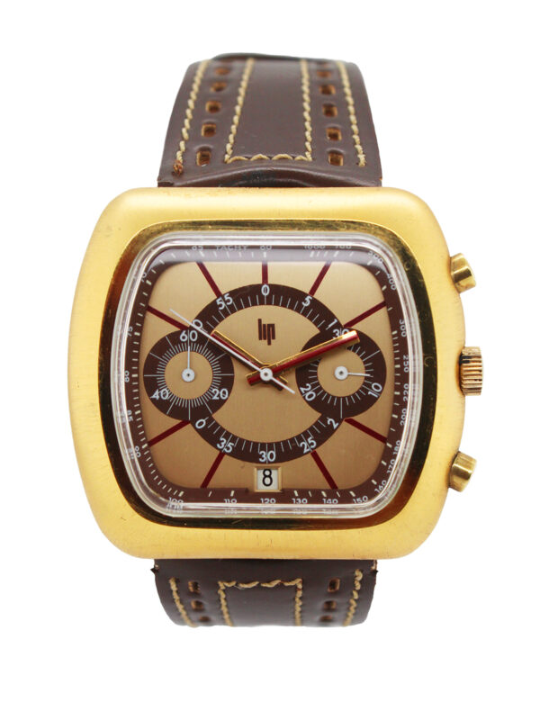 Lip French Gold Plated & Stainless Steel Manual Wind Chronograph Wristwatch c. 1975, Ref no. 873 60 945 0