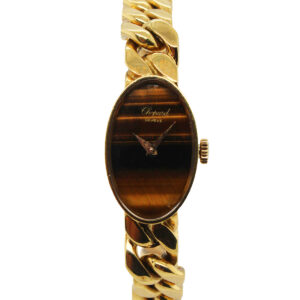 Chopard 18k Yellow Gold Tiger’s Eye Ladies Bracelet Watch c. 1990’s, Ref 5026/1
