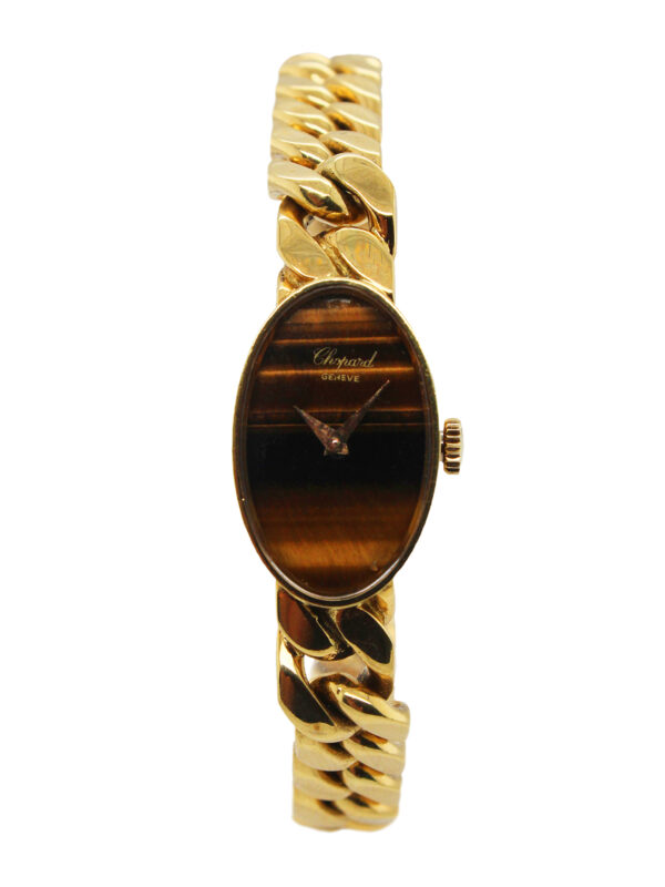 Chopard 18k Yellow Gold Tiger’s Eye Ladies Bracelet Watch c. 1990’s, Ref 5026/1