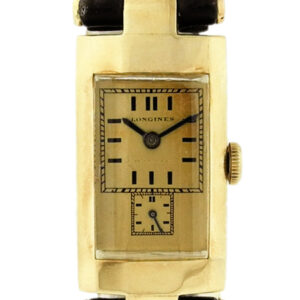 Longines Duo Dial 14k Yellow Gold Art Deco Wristwatch With Faceted Case