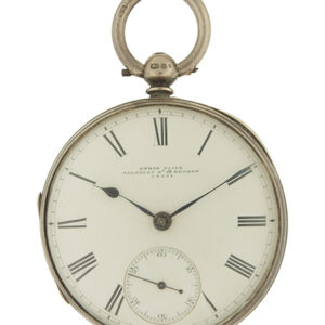 Edwin Flinn Sterling Silver Open Face Antique English Keywind Pocket Watch