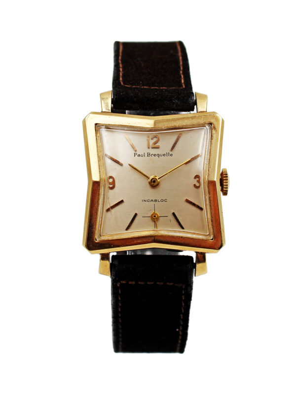 Paul Brequette 'Incabloc' Yellow Gold Vintage Wristwatch