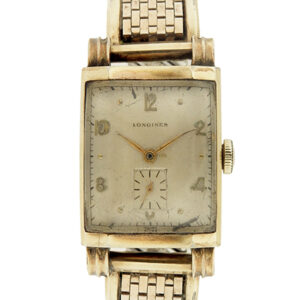 Longines Rectangular 10k Yellow Gold Fill Vintage Bracelet Watch