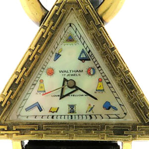 Collectible Waltham Gold- Plated Masonic Wrist Watch with Rare Jules Jurgensen Movement
