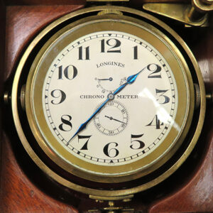 Longines Gilt Brass 36 hour "Marine Chronometer" Table Clock