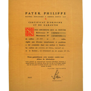 Patek Philippe (Ref 4136/1) Certificate of Origin with Original Envelope