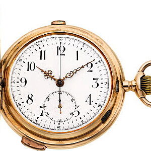 Swiss 14k Gold Quarter Hour "Carillon" Repeater With Chronograph, circa 1890's