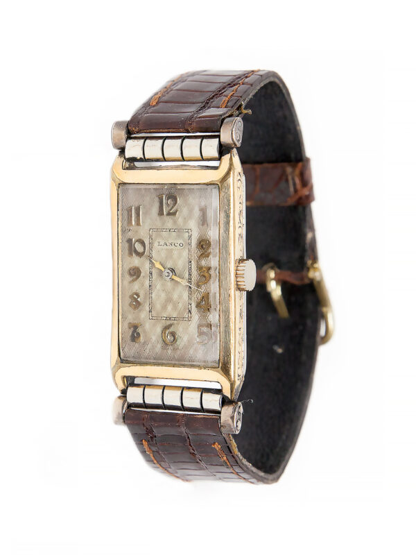 Lanco Art Deco Gold Plated Wrist Watch