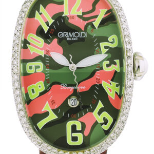 Grimoldi, SS Auto-Date W/Multicolor Dial & Diamond Bezel