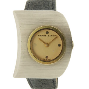 Pierre Cardin Curved Asymmetric SS Vintage Wristwatch w/ Jaeger-LeCoultre Movement, c. 1970s