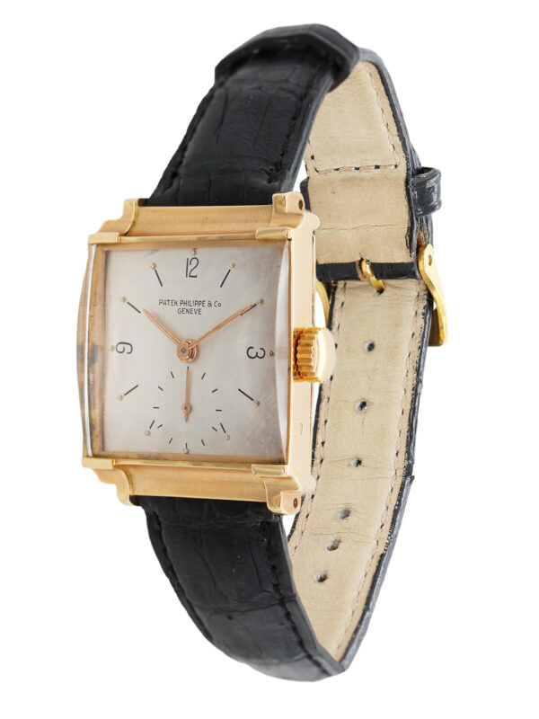 Rare Patek Philippe 18k Rose Gold Square Wristwatch w/ Extract c. 1943, Ref 1519