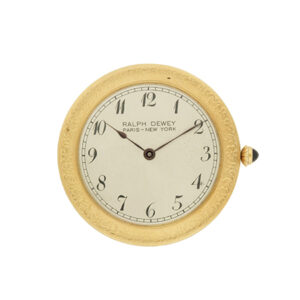 Haas Neveux 18k Yellow Gold Pocket Watch w/ original box, c. 1930s. Made For Ralf Dewey Paris-New York.