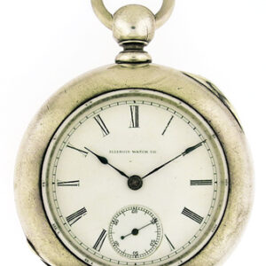 Illinois .800 Silver K-Wind Open Face Vintage Pocket Watch, c. 1875