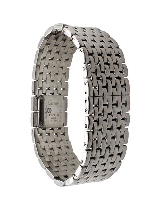 Cartier "Panthere Ruban" Stainless Steel Ladies' Bracelet Watch c. 1990s, Ref W61004T9, 2420