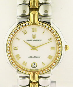 Universal Geneve "Golden Shadow" Diamond, 2Tone YG & SS Bracelet Ladies Watch