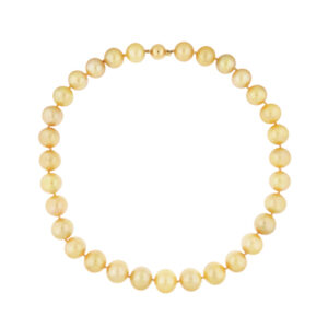 Golden Pearl Necklace With 14K Yellow Gold Clasp. 31 Pearls.