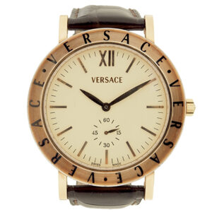 Versace 18k Rose Gold Swiss Made Wristwatch, complete with box, certificate and card.