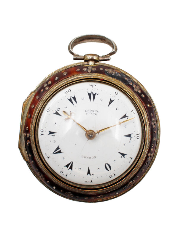 William Gordon, Dublin c.1810 Open Face Gilt Metal, Regulator Dial Pair Case set of Pocket Watches