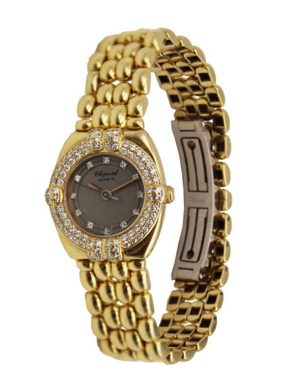 Chopard "Gstaad" 18k Yellow Gold & Diamond Ladies' Bracelet Watch c. 1990s, Ref 5229