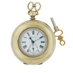 Swiss "Loehr Patent" K-Wind open face nickel "Patent Perpetual" pocket watch