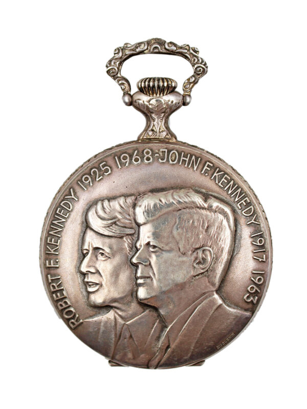 Arnex JFK & RFK Memorial Open Face Pocket Watch c. 1970s