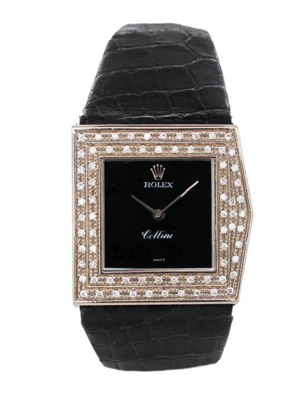 Rolex Ref. 4017/4 Cellini Assymetrical 18k WG & Diamond Wristwatch