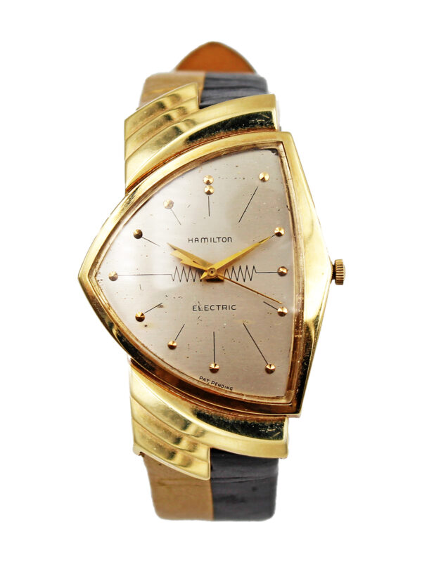 Hamilton Ventura , Electric 14k Yellow Gold Wrist Watch c. 1962