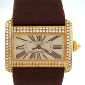 Cartier, 'Divan' Ref.2601 18kYG Diamonds-set Wristwatch, Cartier Buckle