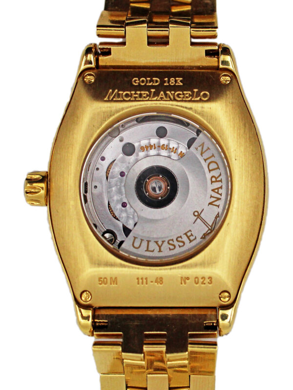 Ulysse Nardin “Michelangelo” 18k Yellow Gold & Diamond Auto-Date Bracelet Watch, Retail $32,100