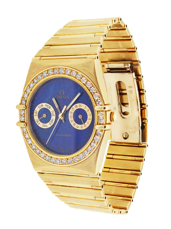 Omega "Constellation" 18k YG & Diamond Men's Bracelet Watch, Day/Date